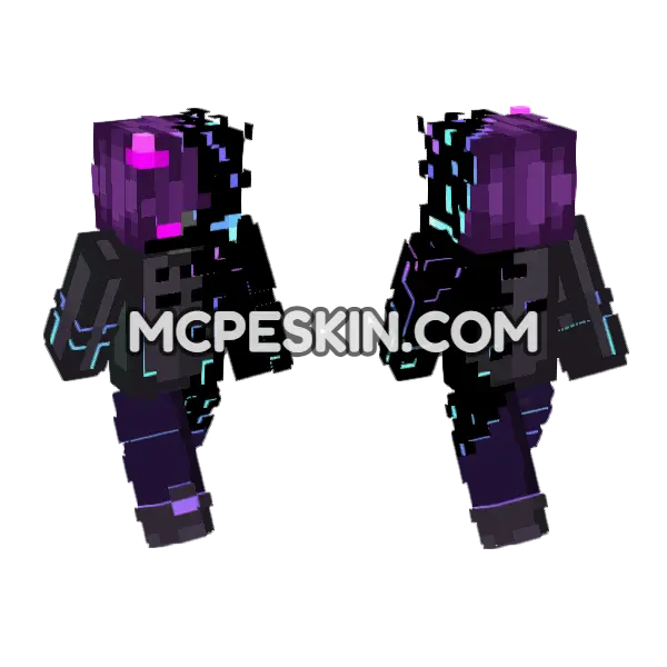 Corruption Skin Minecraft Bedrock skin, front and back