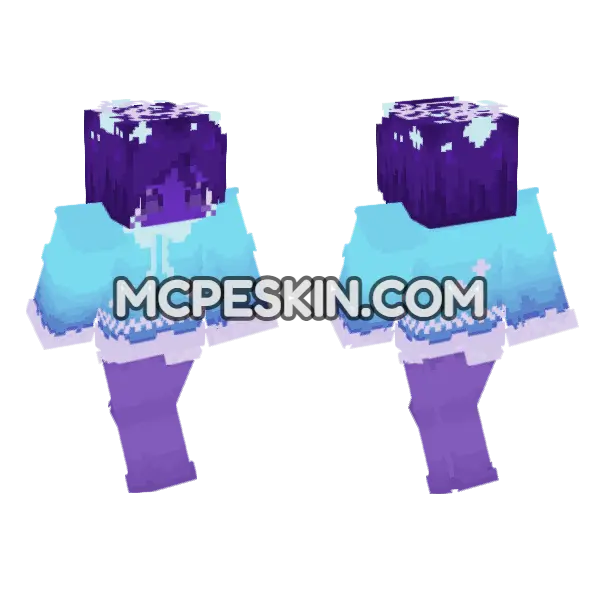 Cosmo Christmas Outfit Minecraft Bedrock skin, front and back