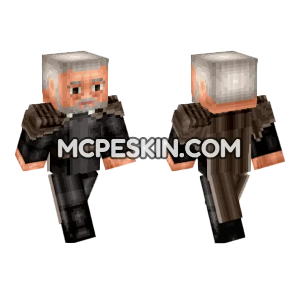 Count Dooku Star Wars Minecraft Bedrock skin, front and back