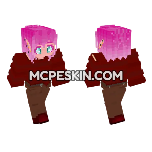 Cozy Red Elf Skin, front and back