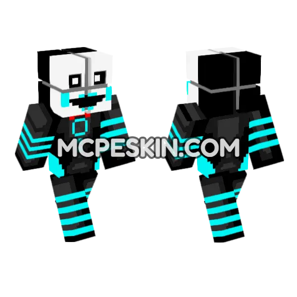 Craft 2 Puppet FNAF 2 Minecraft Bedrock skin, front and back