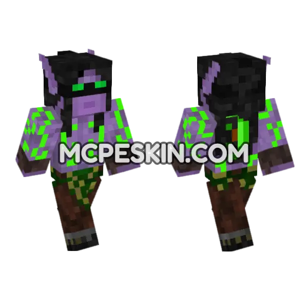 Crazy Mayhem New Skin Minecraft Bedrock skin, front and back