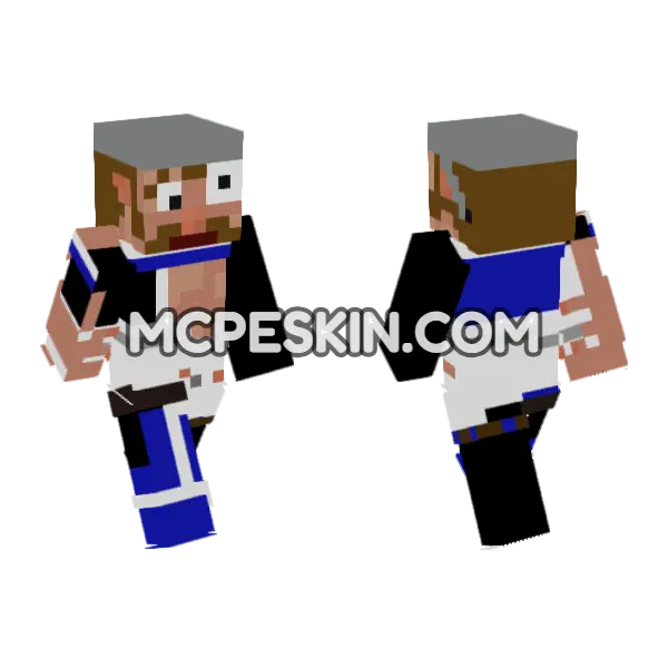 Crazy Neighbor Skin Minecraft Bedrock skin, front and back