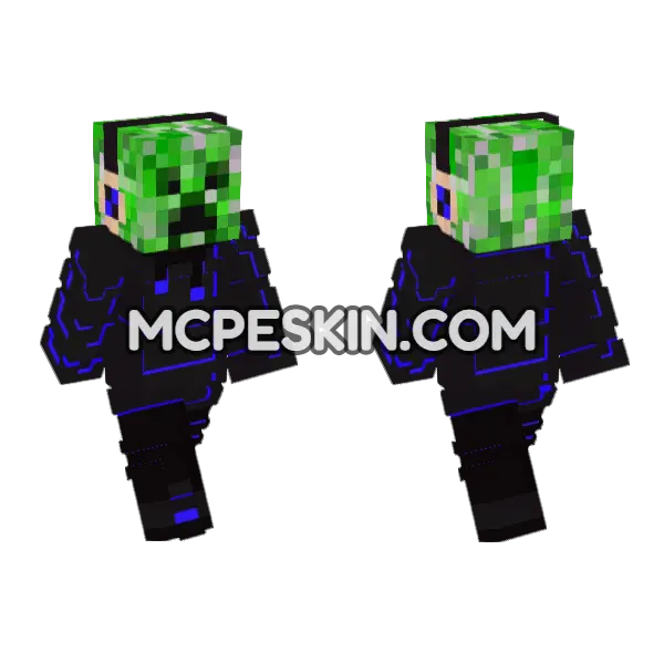 Creeper 3 Minecraft Bedrock skin, front and back