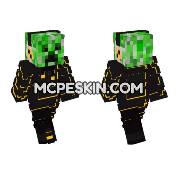 Creeper 4 Minecraft Bedrock skin, front and back