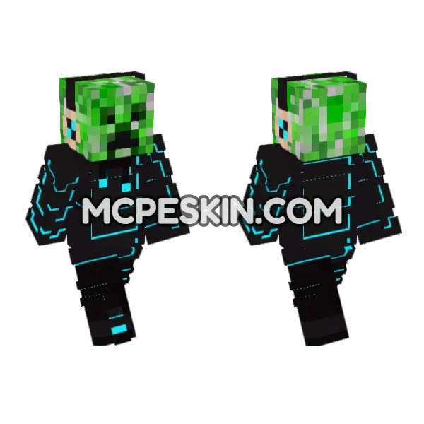 Creeper 5 Minecraft Bedrock skin, front and back