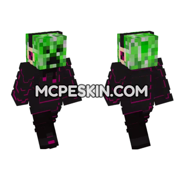 Creeper 6 Minecraft Bedrock skin, front and back