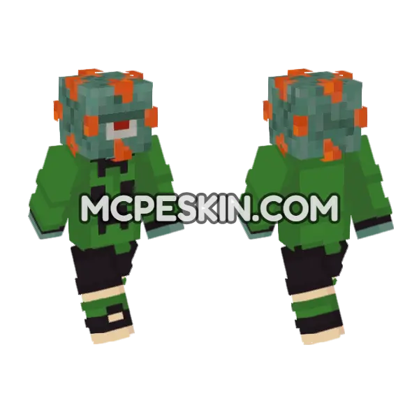 Creeper Guardian Skin Minecraft Bedrock skin, front and back