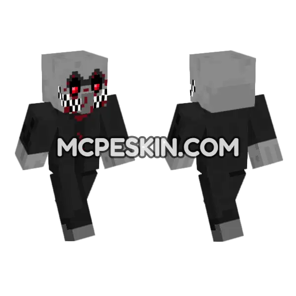 Creepy Puppet Minecraft Bedrock skin, front and back