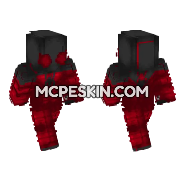 Crimson Knight Armor Minecraft Bedrock skin, front and back