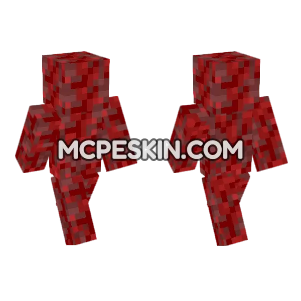Crimson Nylium Minecraft Bedrock skin, front and back
