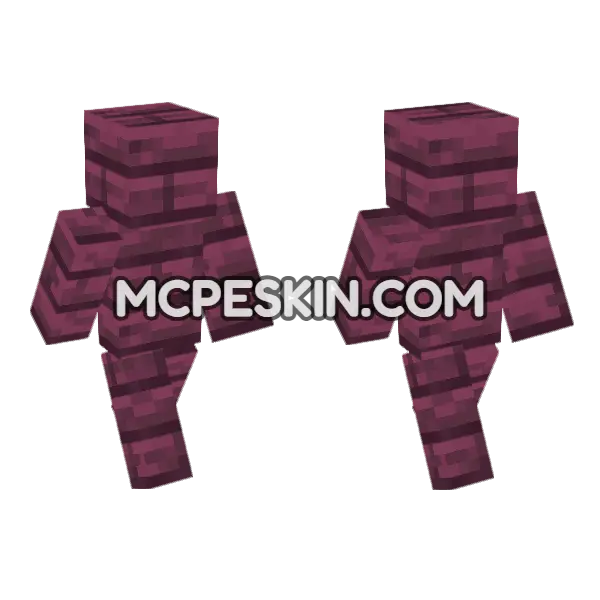 Crimson Planks Minecraft Bedrock skin, front and back