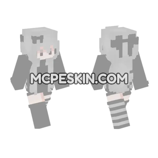 Crimson School Uniform Minecraft Bedrock skin, front and back