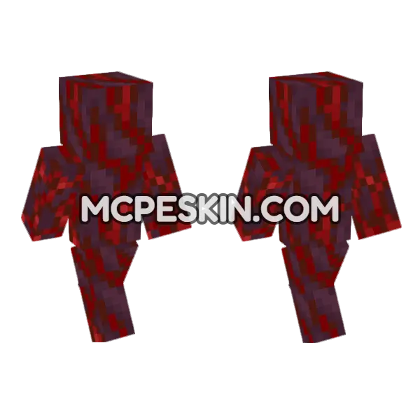 Crimson Stem Minecraft Bedrock skin, front and back