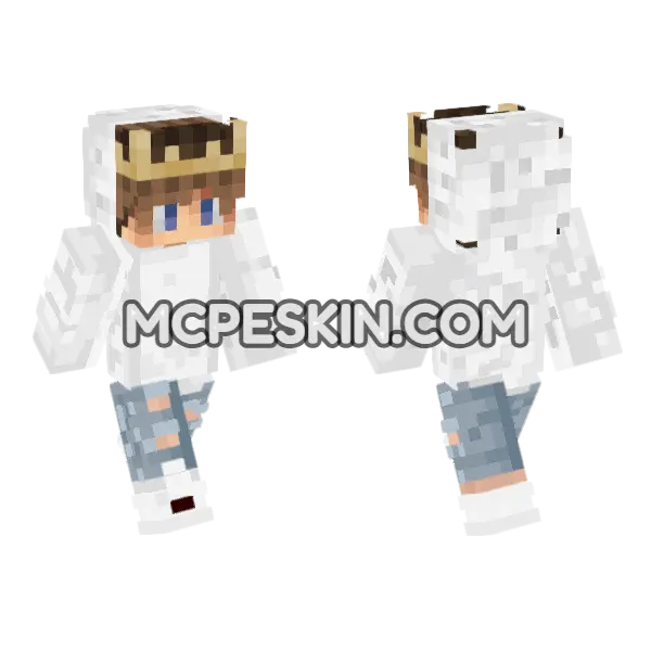 Crown 2 Boy Minecraft Bedrock skin, front and back