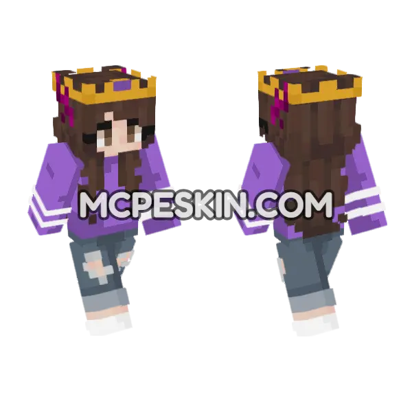 Crown 3 Minecraft Bedrock skin, front and back