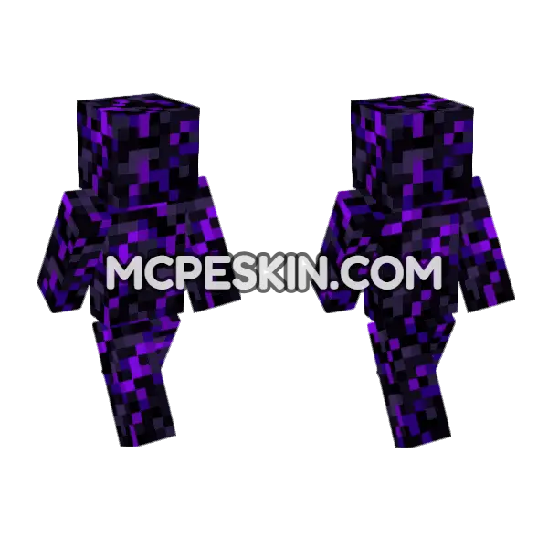 Crying Obsidian Minecraft Bedrock skin, front and back