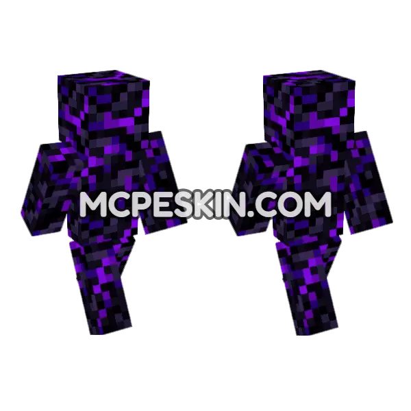 Crying Obsidian Minecraft Bedrock skin, front and back