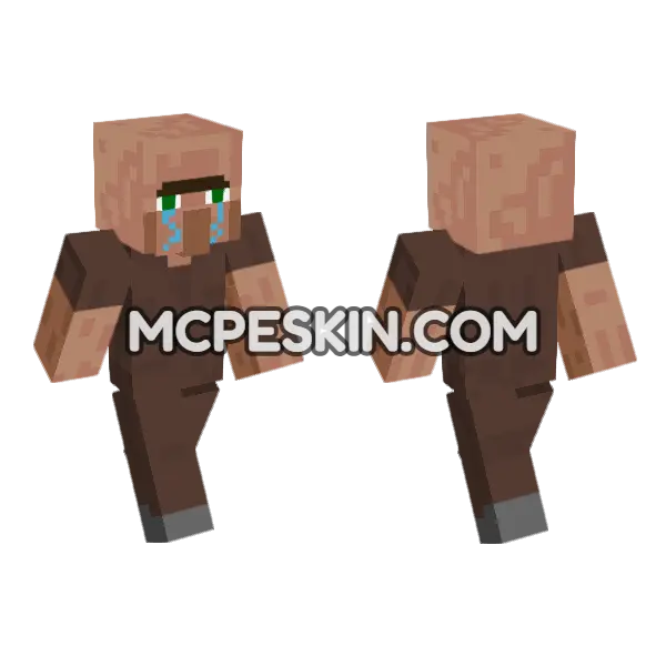 Crying Villager Steve, front and back
