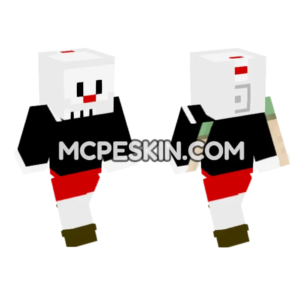 Cuphead Don't Deal With The Devil Minecraft Bedrock skin, front and back