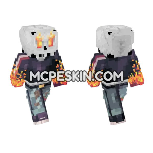 Cursed Flames Skin Minecraft Bedrock skin, front and back