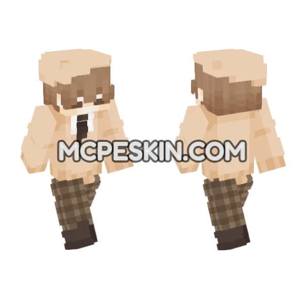 Cute Aesthetic Boy 3 Minecraft Bedrock skin, front and back