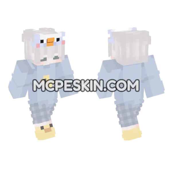 Cute Boy Pajamas Minecraft Bedrock skin, front and back