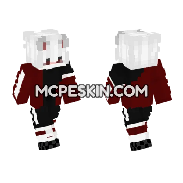 Cute Cat Boy 23 Minecraft Bedrock skin, front and back
