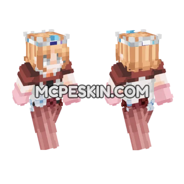 Cute Cat Girl Minecraft Bedrock skin, front and back