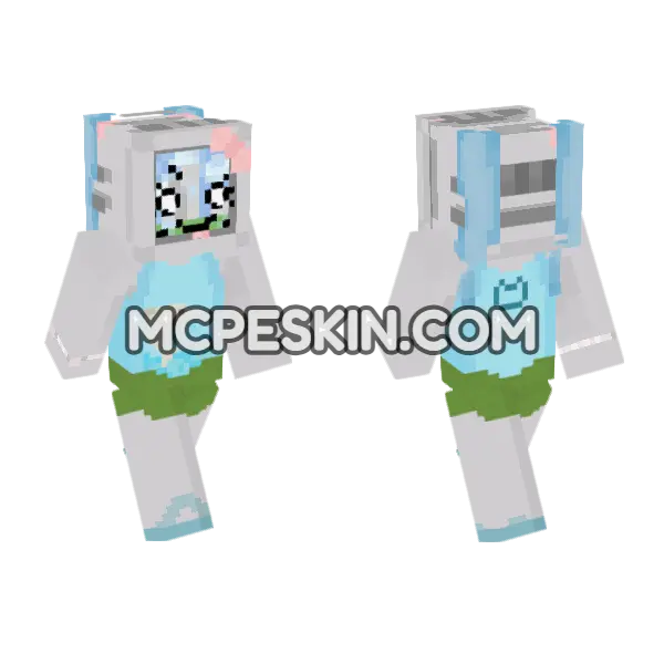 Cute Cat Girl Minecraft Bedrock skin, front and back