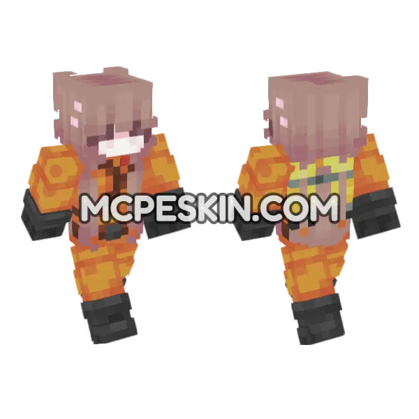 Cute Cat Girl Minecraft Bedrock skin, front and back