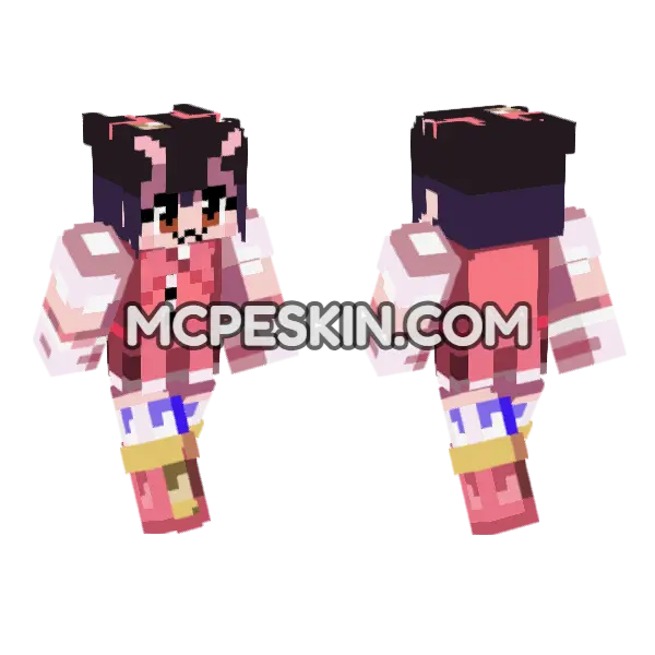 Cute Demon Girl Minecraft Bedrock skin, front and back