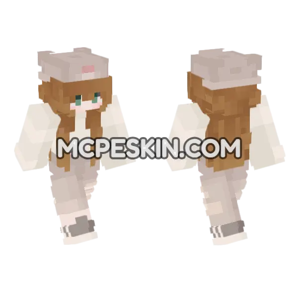 Cute Girl Skin Minecraft Bedrock skin, front and back