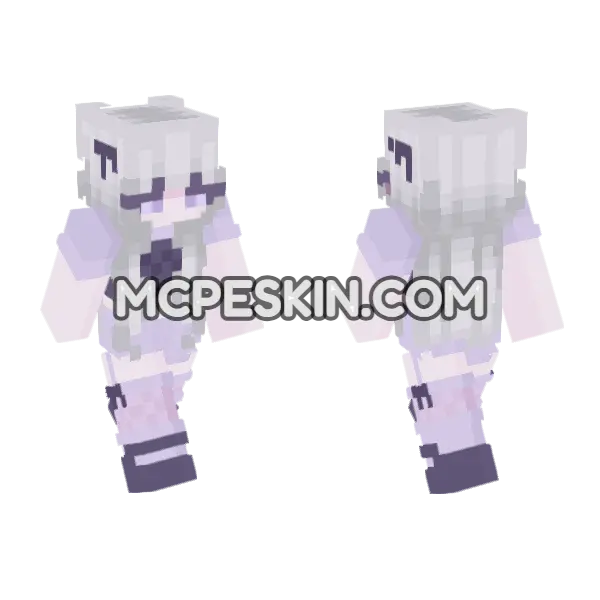 Cute Grey Bear Minecraft Bedrock skin, front and back