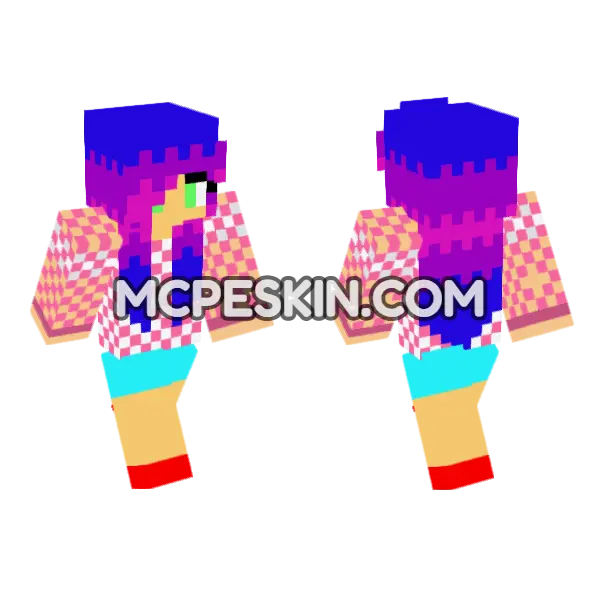 Cute Jenny Skin Minecraft Bedrock skin, front and back
