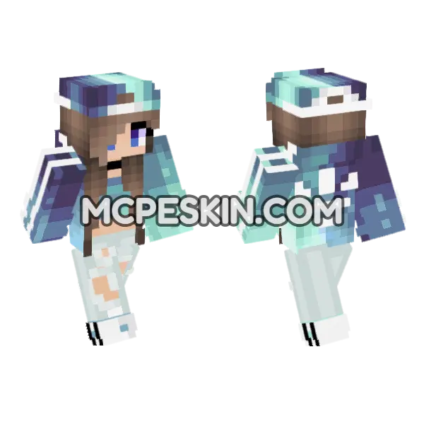 Cute Jenny Skin Minecraft Bedrock skin, front and back