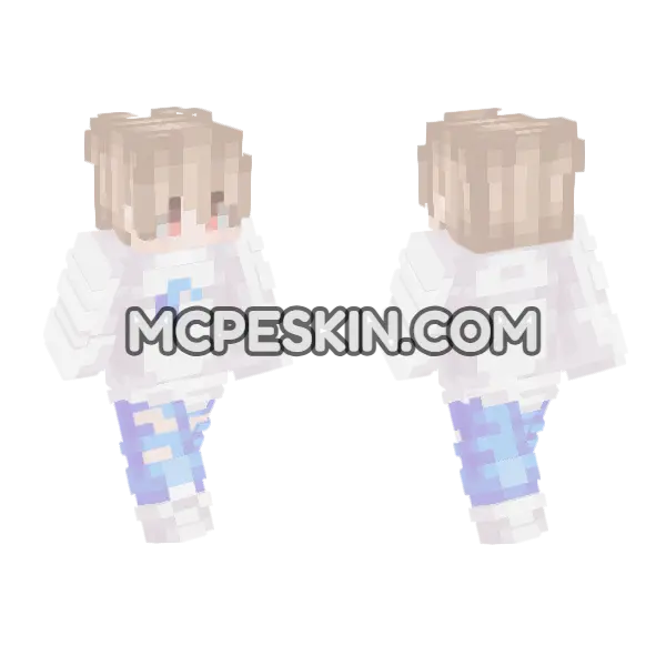 Cute Pastel Girl Minecraft Bedrock skin, front and back