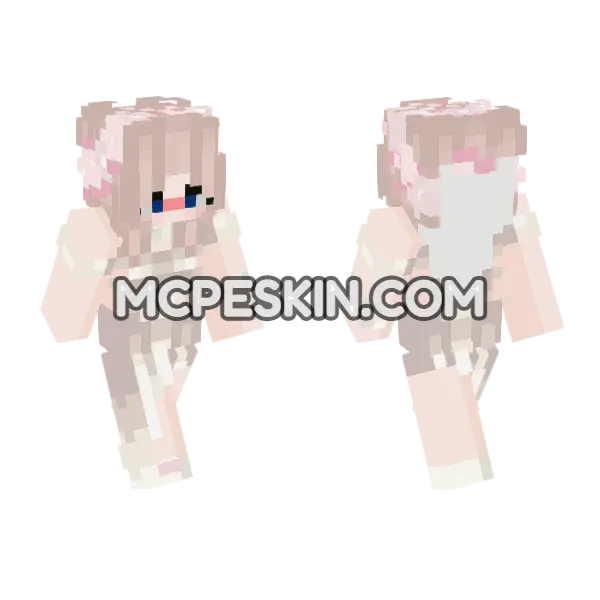 Cute Pink Outfit Minecraft Bedrock skin, front and back