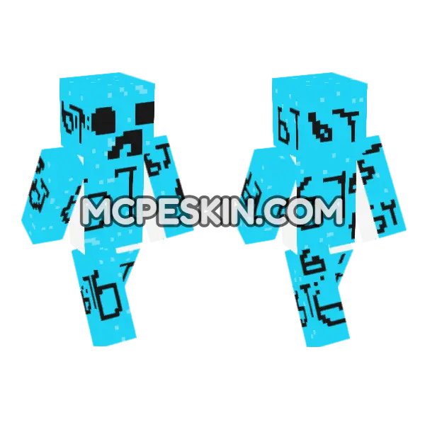 Cyan Creeper Outfit, front and back