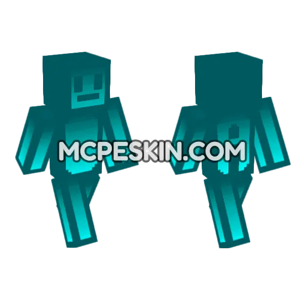 Cyan Glitch Suit, front and back