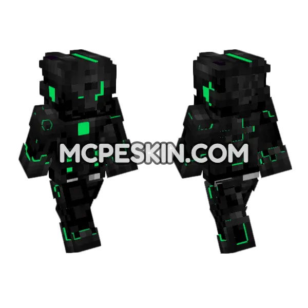 Cyborg Skin Minecraft Bedrock skin, front and back