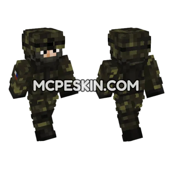 Czech Republic Army Soldier Minecraft Bedrock skin, front and back
