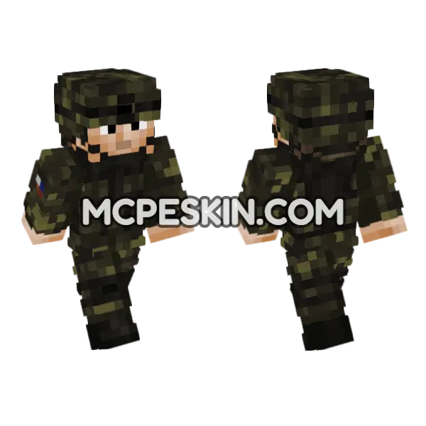 Czech Republic Army Soldier Minecraft Bedrock skin, front and back