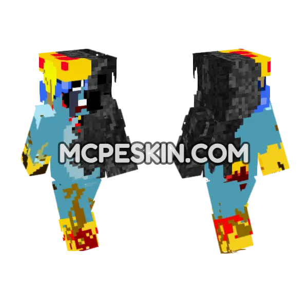 Daemon Shapster Minecraft Bedrock skin, front and back