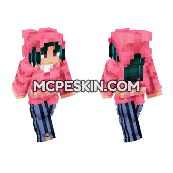 Daiya Higashikata Minecraft Bedrock skin, front and back