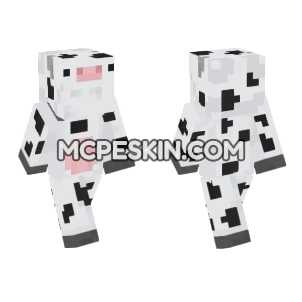 Dalmatian Dog Skin Minecraft Bedrock skin, front and back