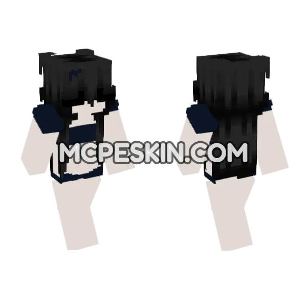 Dark Academia Girl Minecraft Bedrock skin, front and back