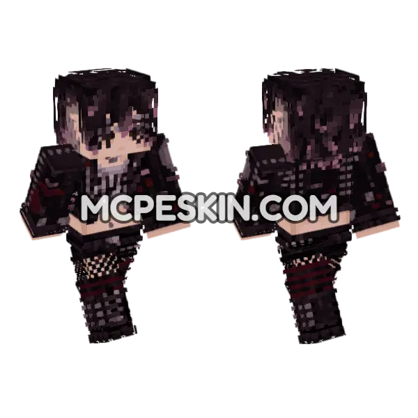 Dark Academia Student Minecraft Bedrock skin, front and back