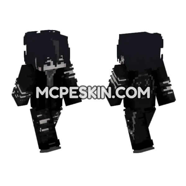 Dark Aesthetic Boy Minecraft Bedrock skin, front and back