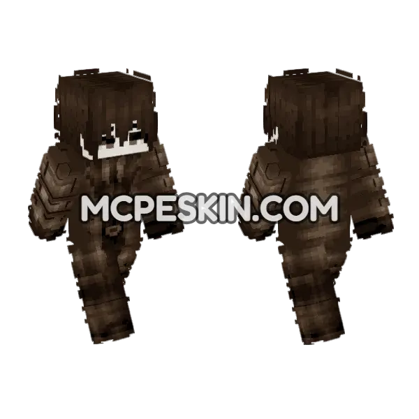 Dark Black Coat Old Minecraft Bedrock skin, front and back